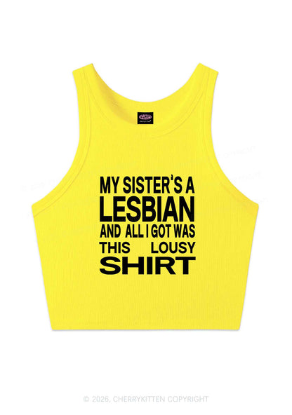 My Sisters A Lesbian Pride Y2K Crop Tank Top Cherrykitten