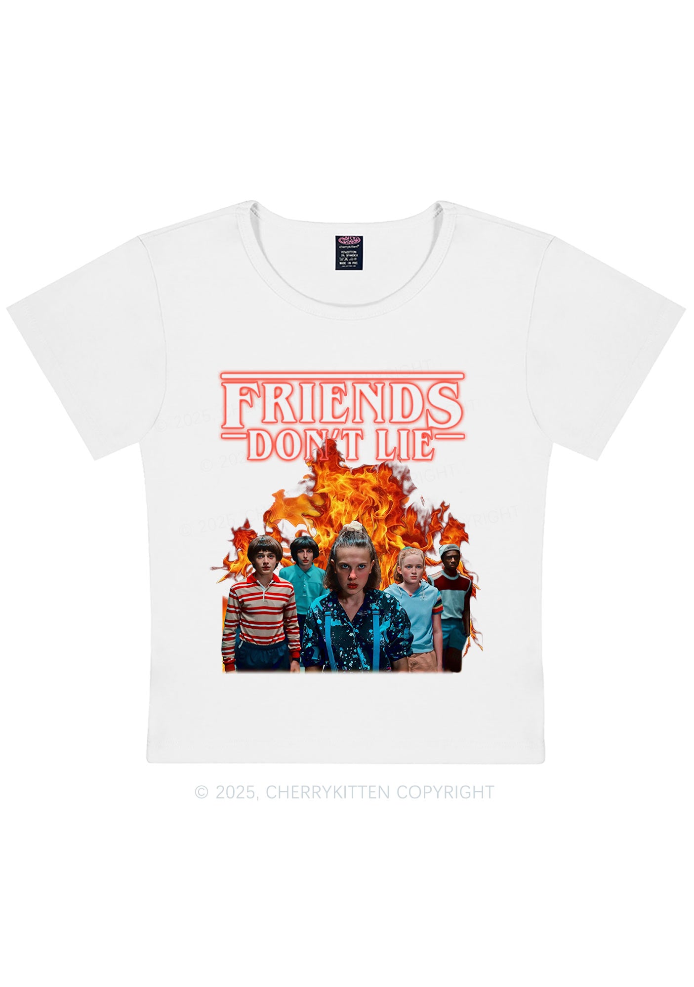Real Friends Y2K Baby Tee Cherrykitten