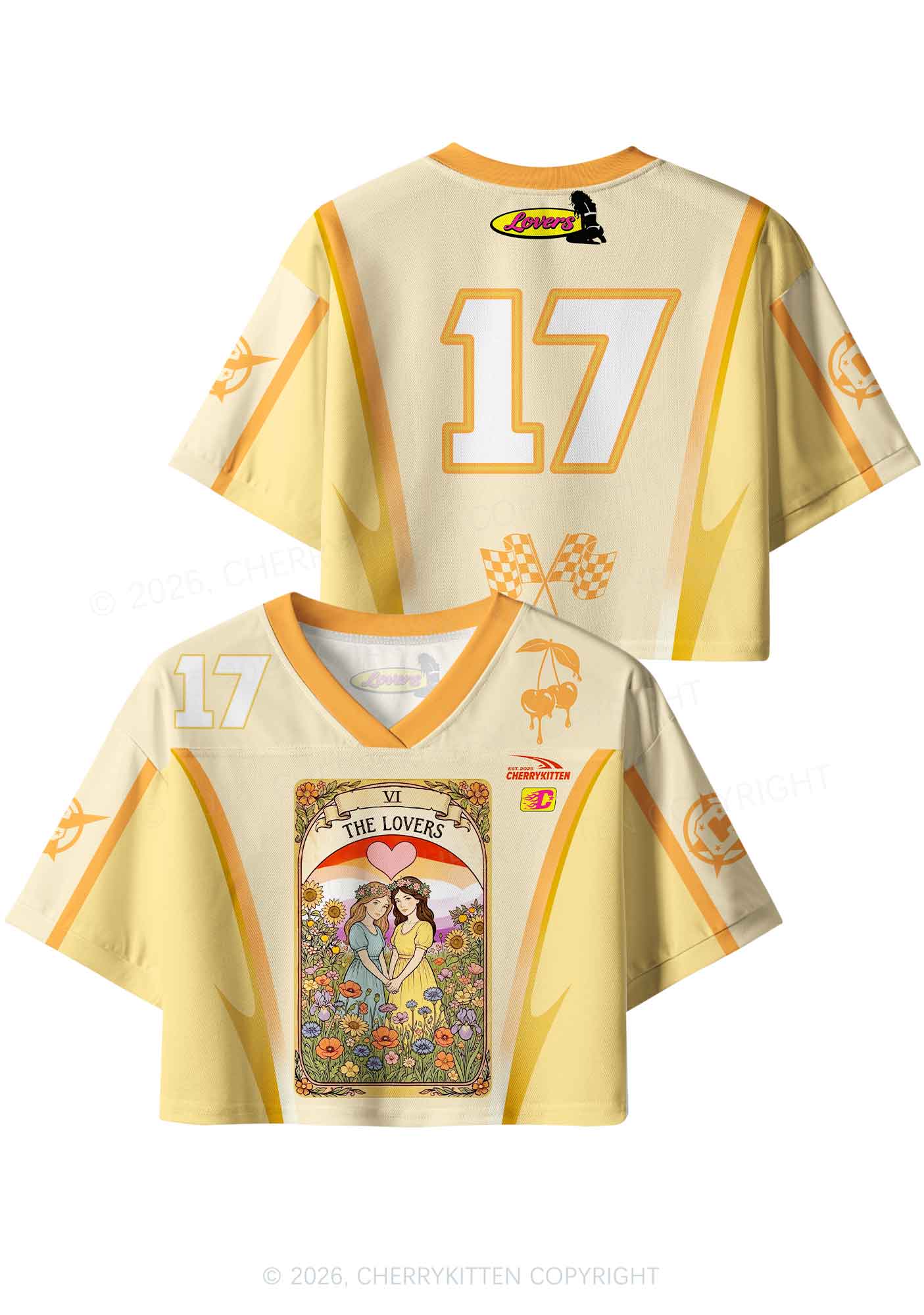 The Lesbian Lovers Pride Y2K Crop Sport Jersey Shirts Cherrykitten