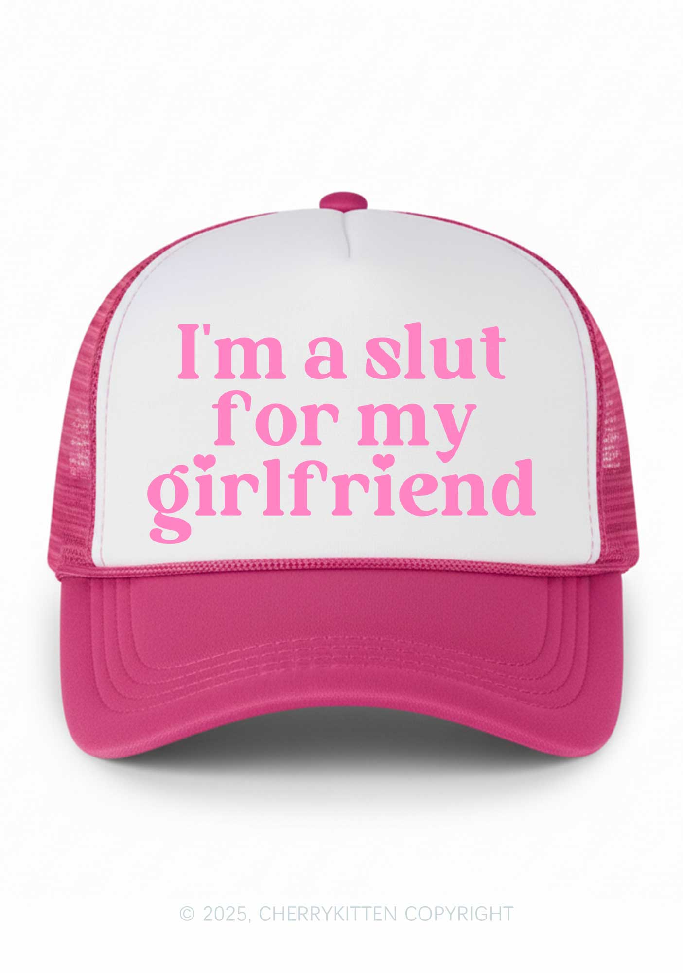 Slxt For My BF Valentine's Day Y2K Colorblock Trucker Hat Cherrykitten