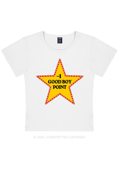 Minus One Good Boy Point Y2K Baby Tee Cherrykitten
