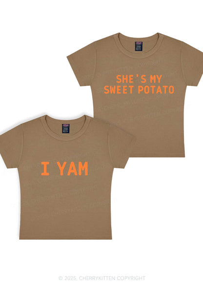 Shes My Sweet Potato Y2K Valentine's Day Baby Tee Cherrykitten