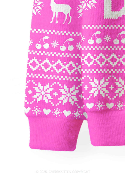 Yes Daddy Y2K Christmas Cardigan Knit Sweatshirt Cherrykitten