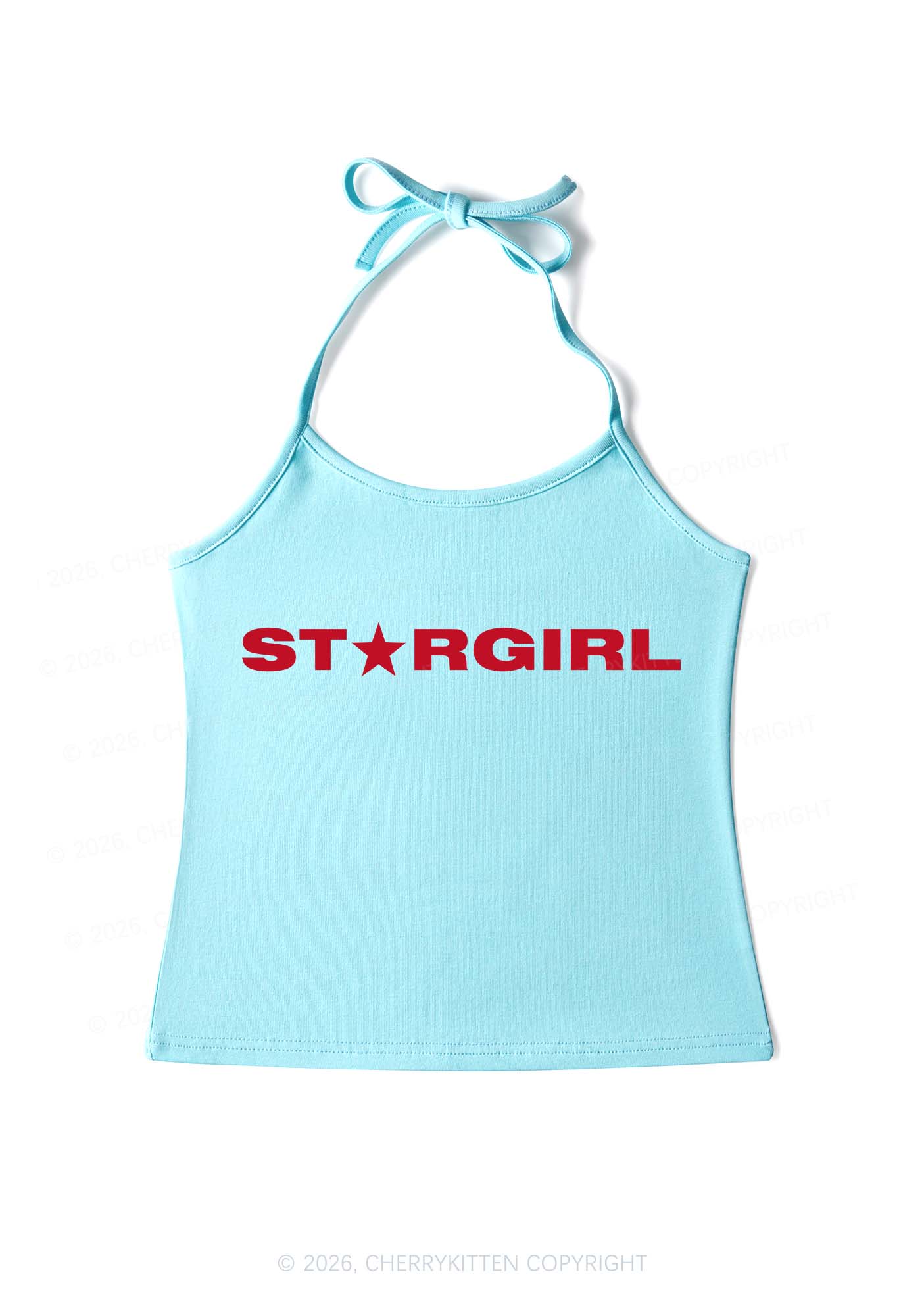 Red Stargirl Y2K Halter Neck Cami Cherrykitten