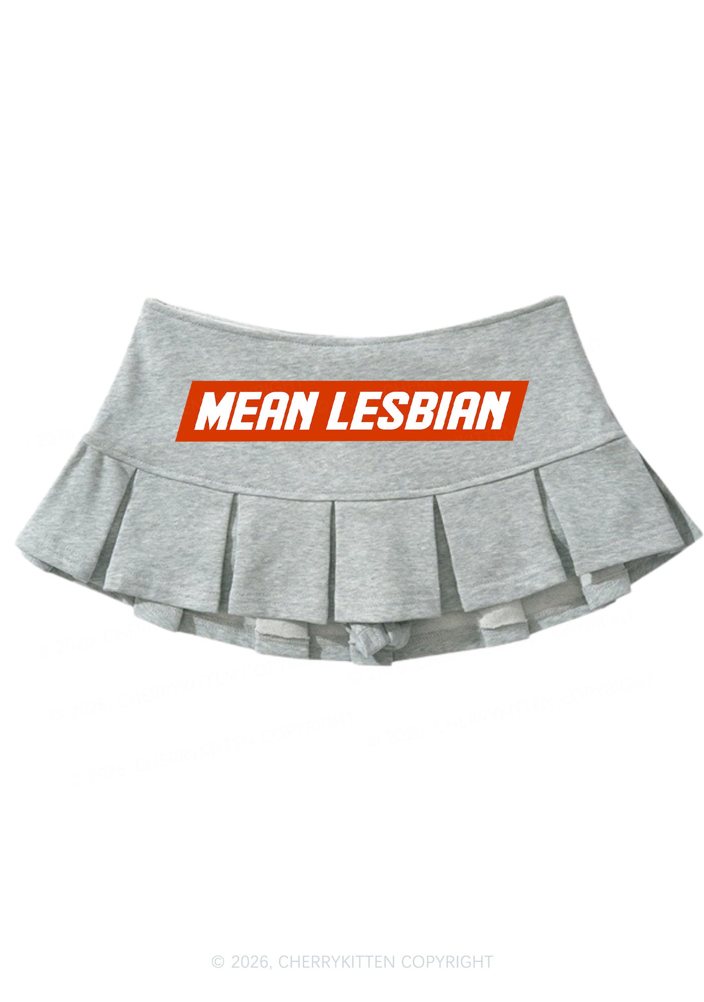 Mean Lesbian Pride Y2K Mini Pleated Skirts Cherrykitten
