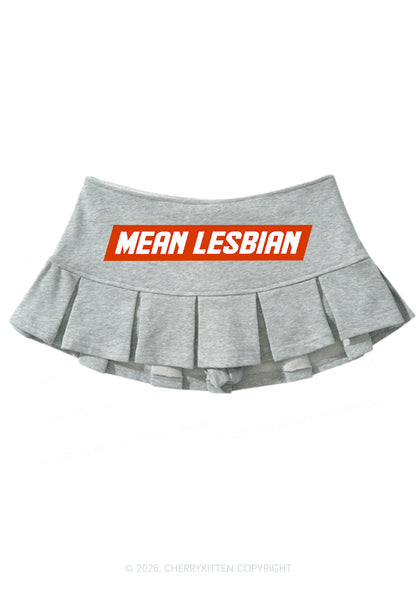 Mean Lesbian Pride Y2K Mini Pleated Skirts Cherrykitten