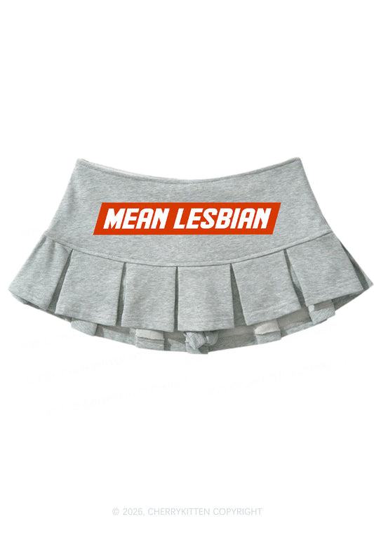 Mean Lesbian Pride Y2K Mini Pleated Skirts Cherrykitten