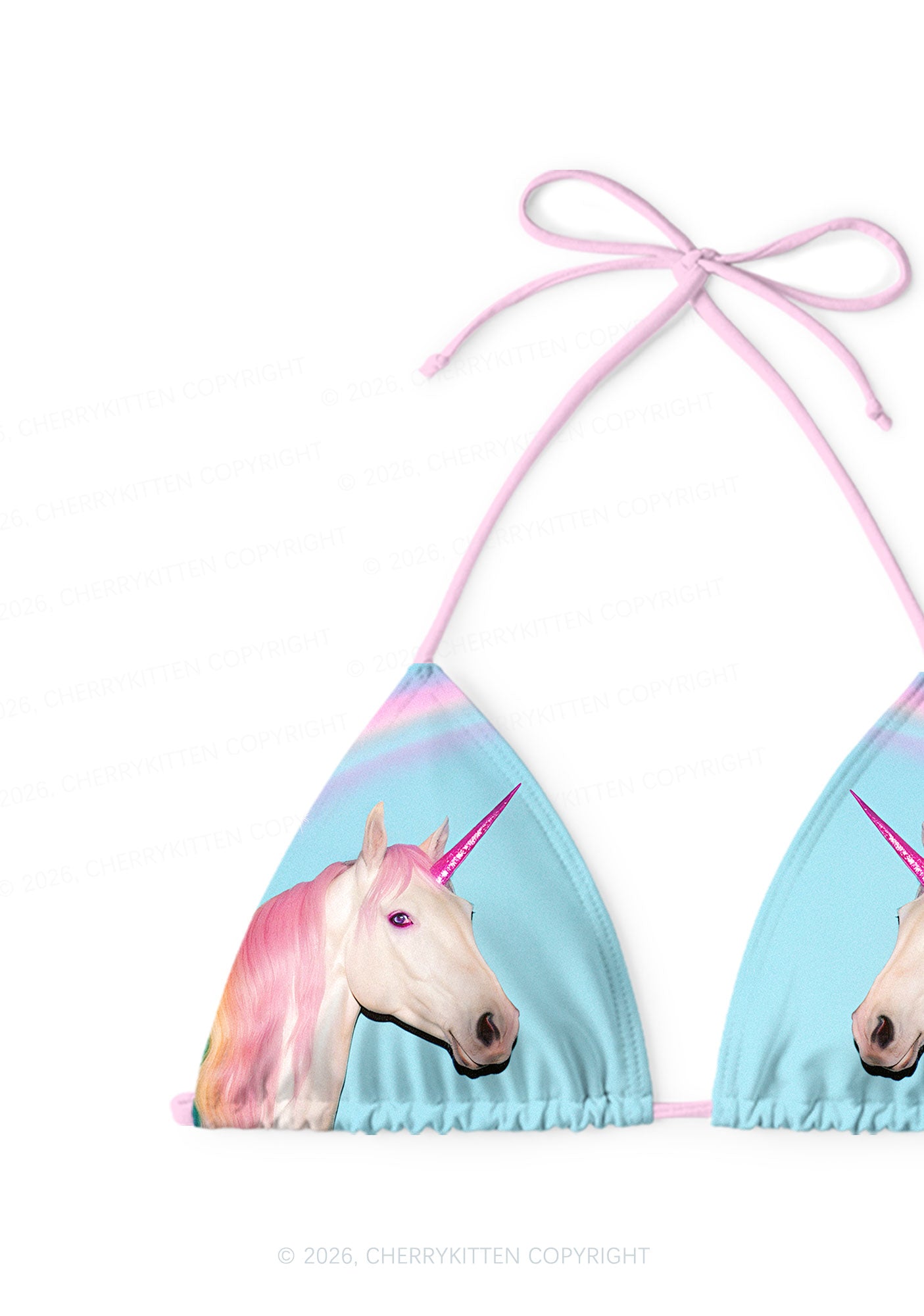 Blue Unicorn Y2K Print Bikini Set Cherrykitten