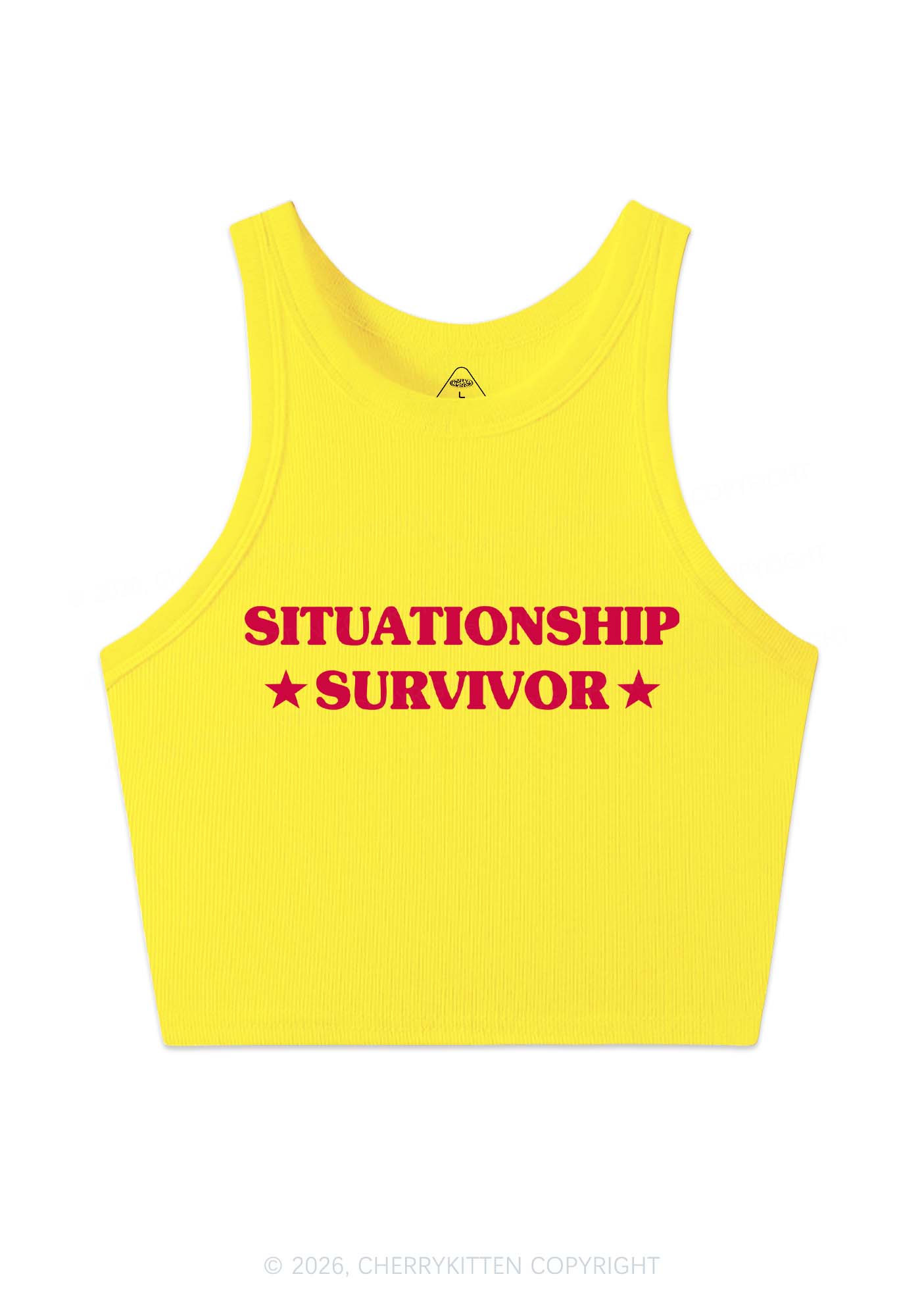 Situationship Survivor Y2K Crop Tank Top Cherrykitten