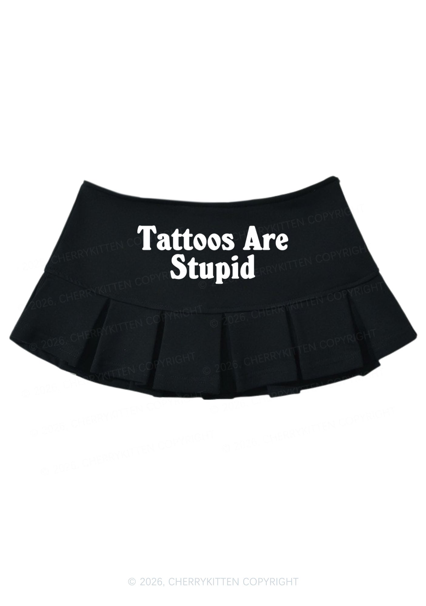 Tattoos Are Stupid Y2K Mini Pleated Skirts Cherrykitten