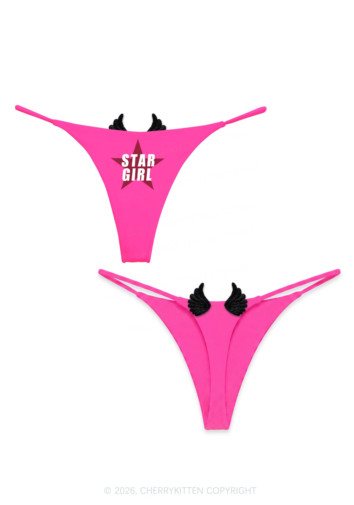 Star Girl Y2K Goth Angel Wings Bikini String Thong Cherrykitten