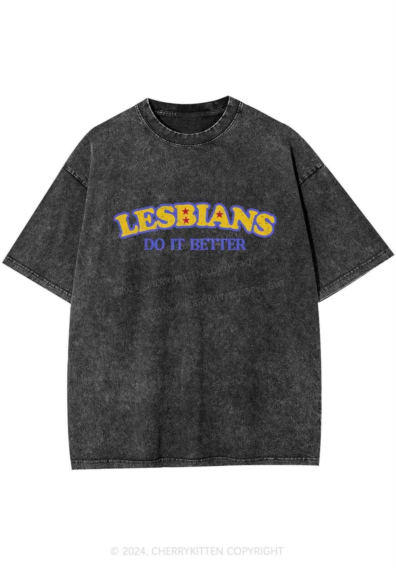 Lesbians Do It Better Y2K Washed Tee Cherrykitten