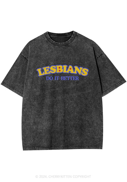 Lesbians Do It Better Y2K Washed Tee Cherrykitten