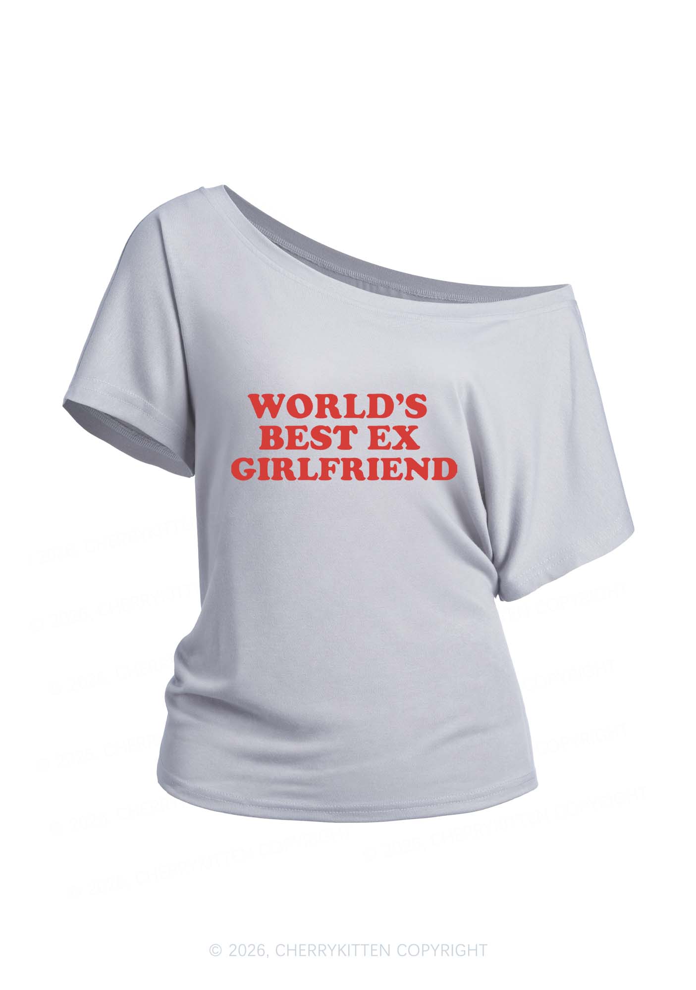 Best Ex Girlfriend Y2K Off Shoulder Tee Cherrykitten