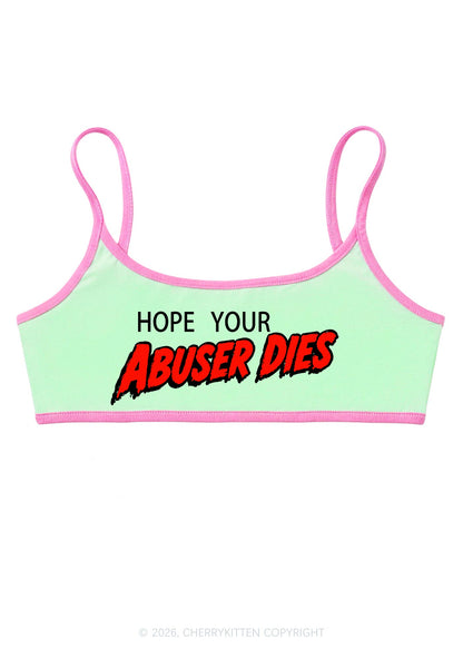 Hope Your Abuser Dies Y2K Super Crop Cami Cherrykitten