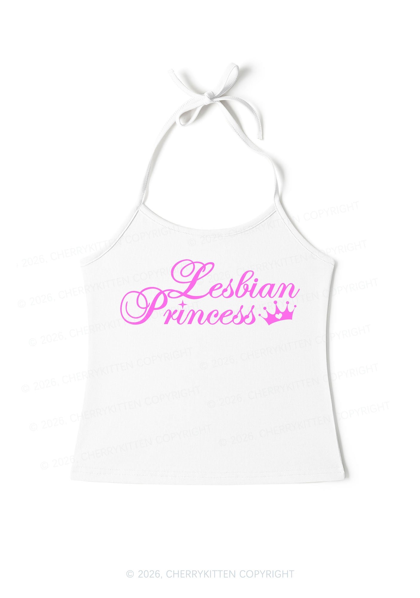 Lesbian Princess Pride Y2K Halter Neck Cami Cherrykitten