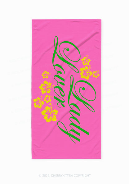 Lady Lover Floral Pride Y2K Beach Towel Cherrykitten