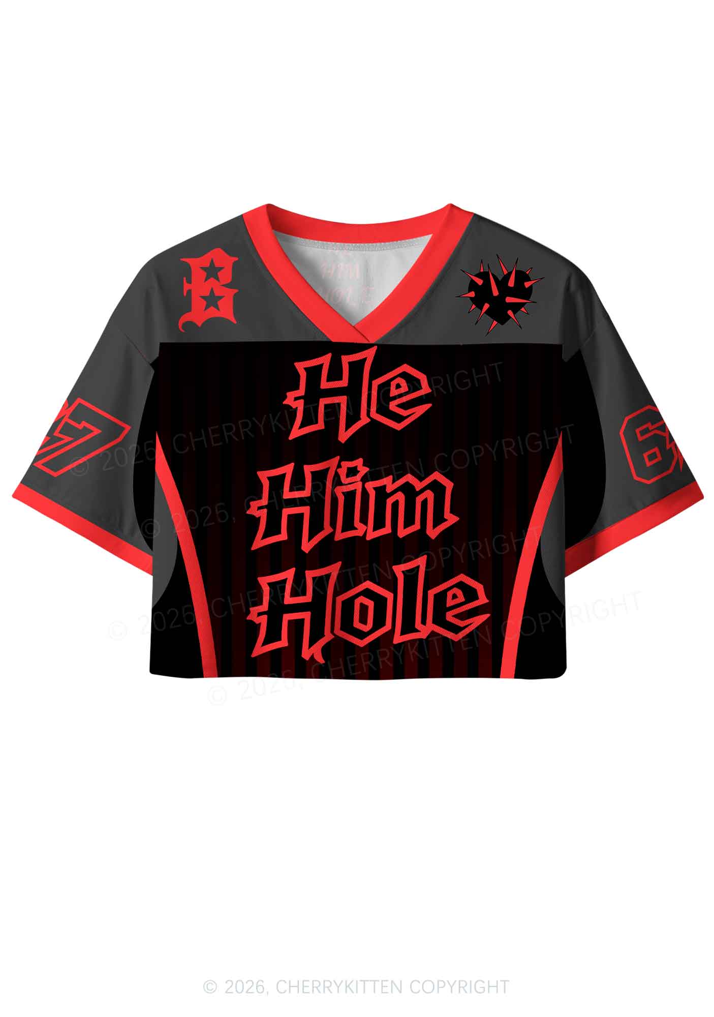 He Him Hole Pride Y2K Crop Sport Jersey Shirts Cherrykitten