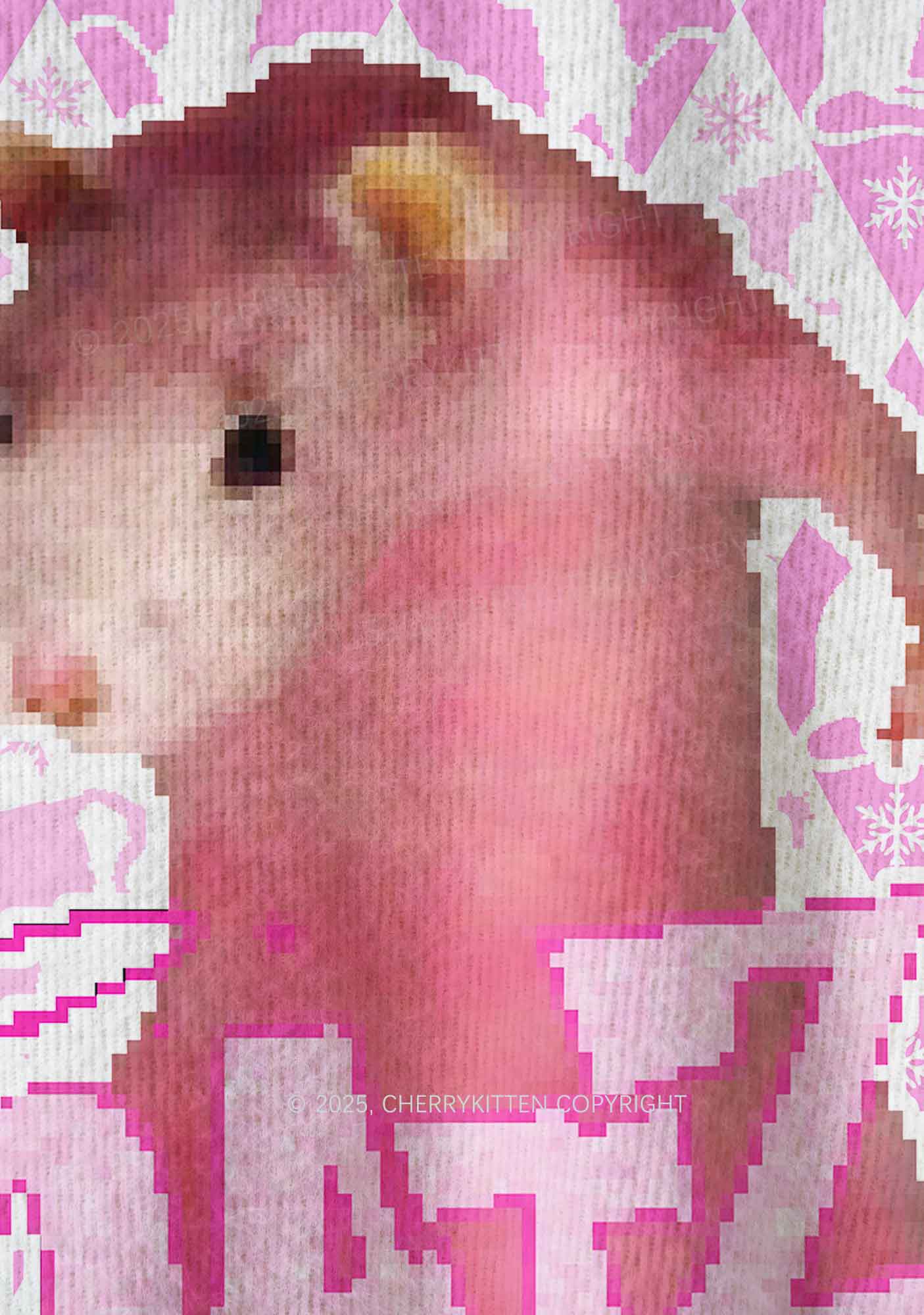 Sweet Pink Ratz Y2K Christmas Knit Sweatshirt Cherrykitten