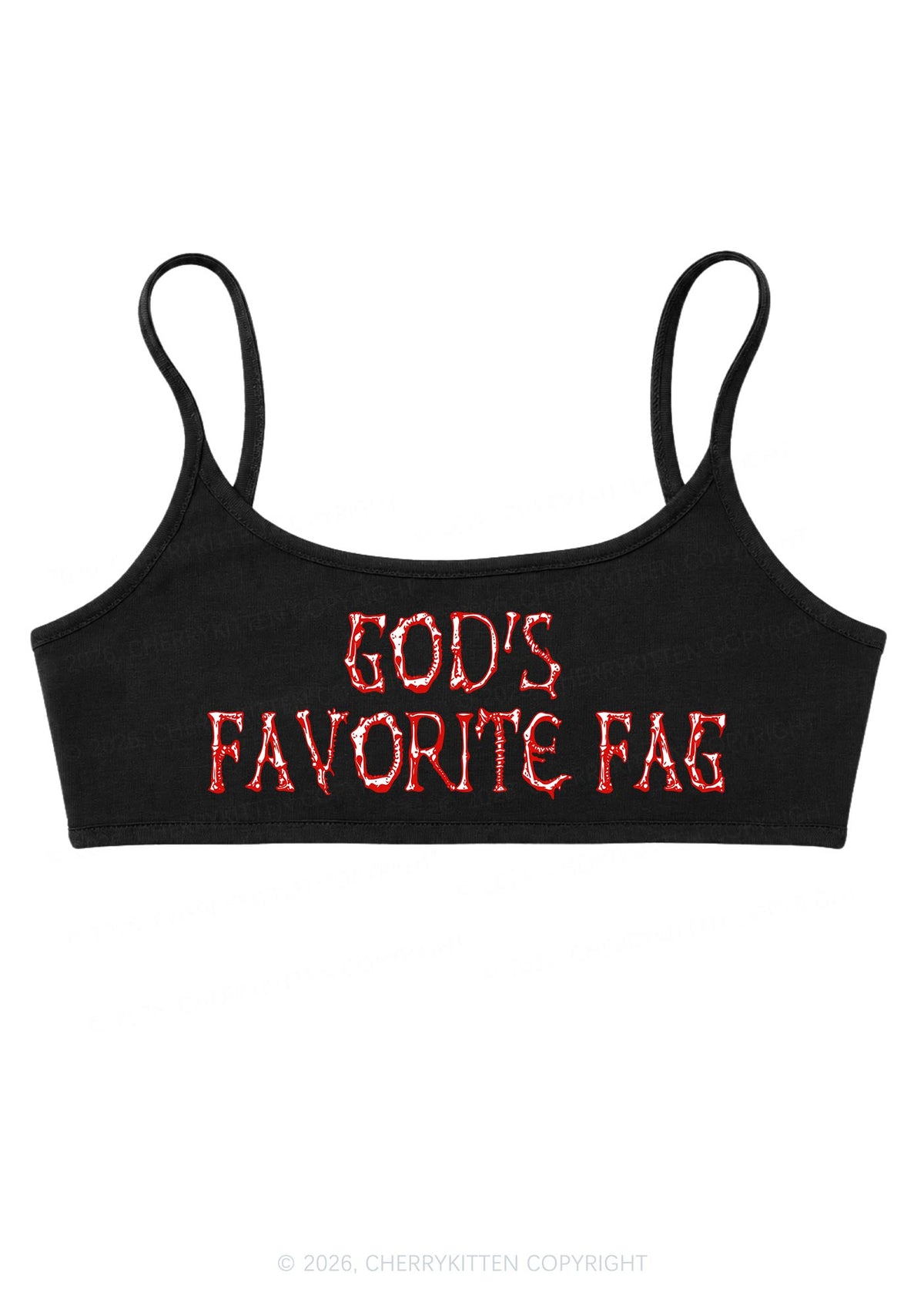 Halloween Gods Favorite Fag Y2K Super Crop Cami Cherrykitten