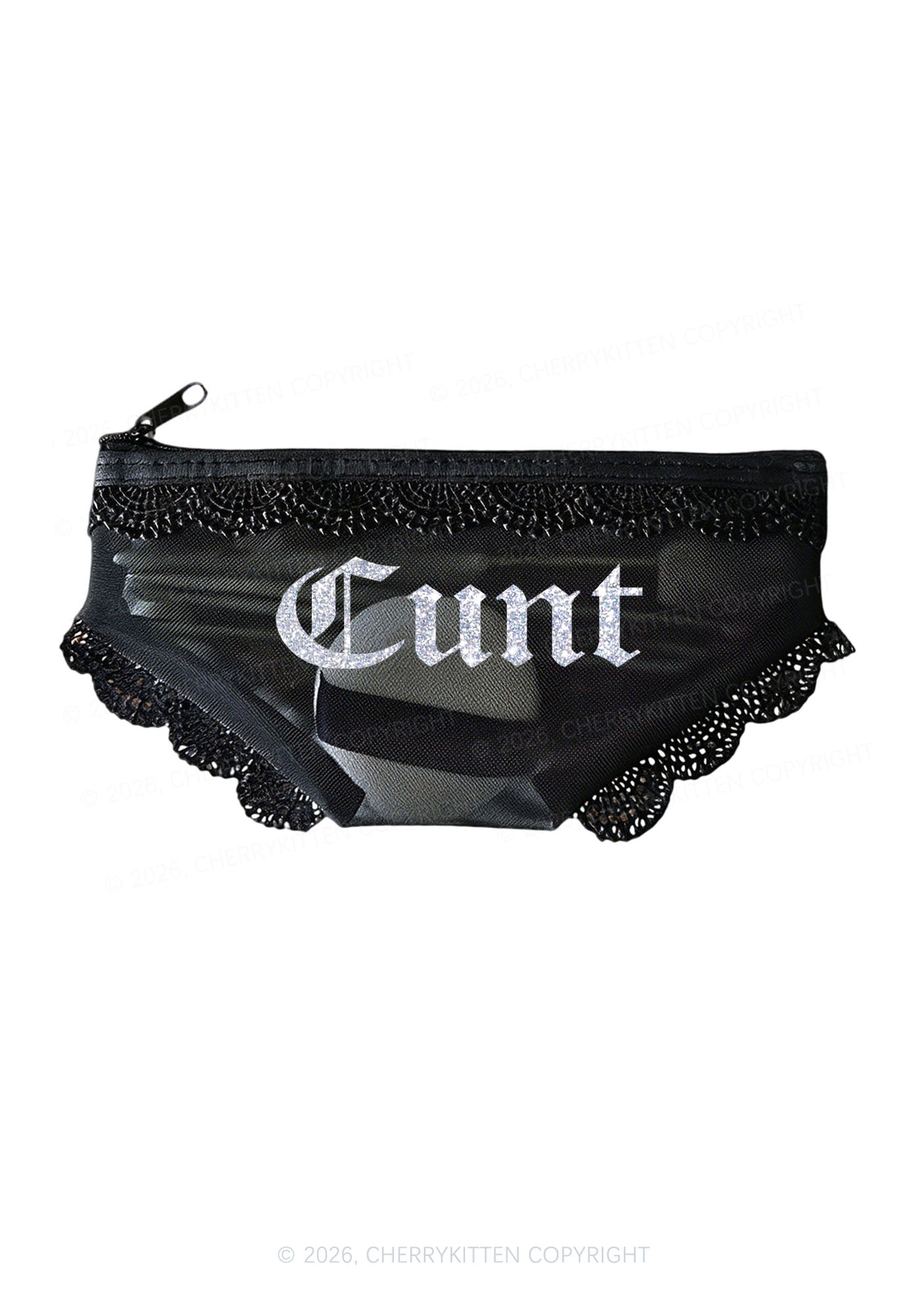 Glitter Cxxt Y2K Briefs Shape Cosmetic Pouch Cherrykitten