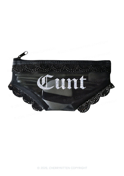 Glitter Cxxt Y2K Briefs Shape Cosmetic Pouch Cherrykitten
