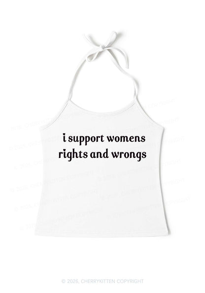 I Support Women Y2K Halter Neck Cami Cherrykitten