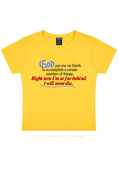 I Will Never Die Y2K Baby Tee Cherrykitten