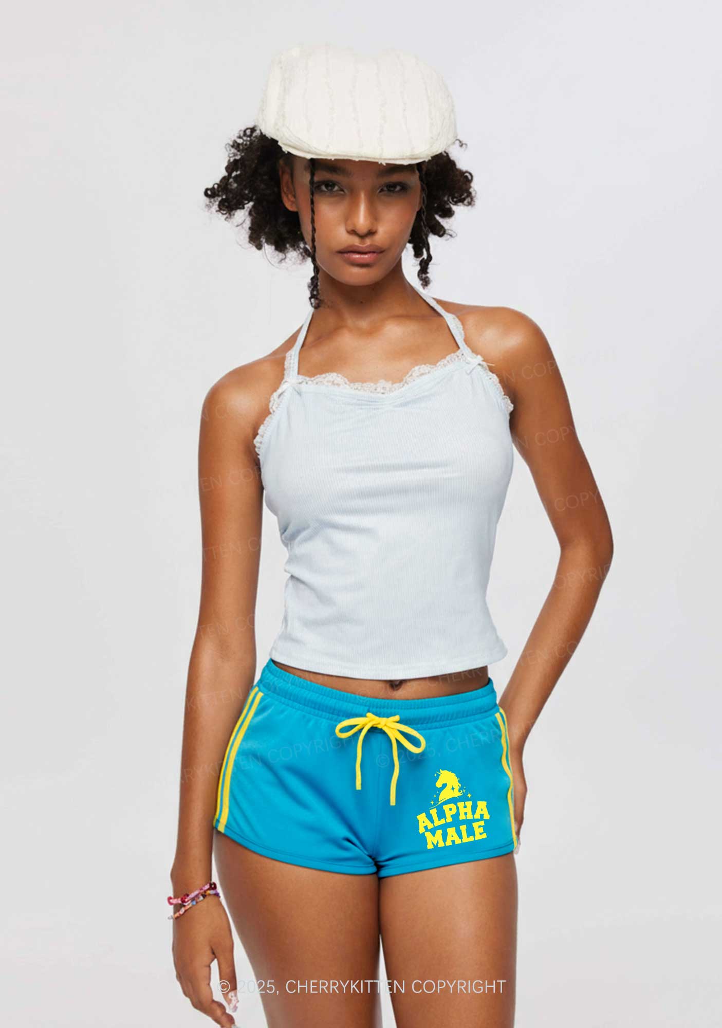 Unicorn Alpha Male Y2K Drawstring Mini Shorts Cherrykitten