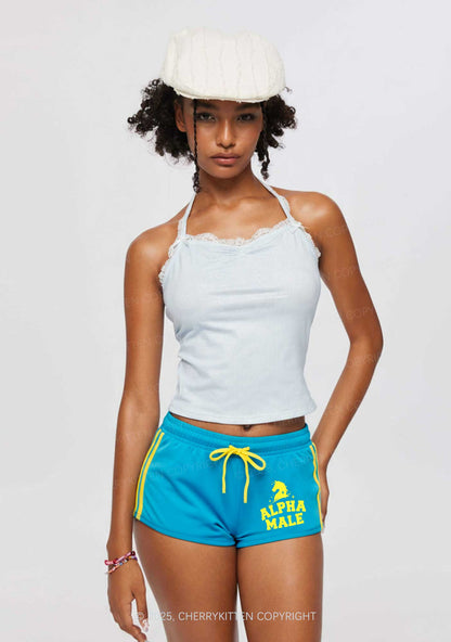 Unicorn Alpha Male Y2K Drawstring Mini Shorts Cherrykitten