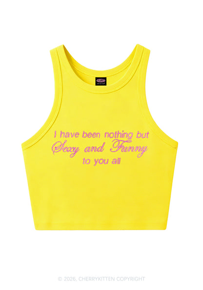 Embroidered I Have Been Nothing Y2K Crop Tank Top Cherrykitten