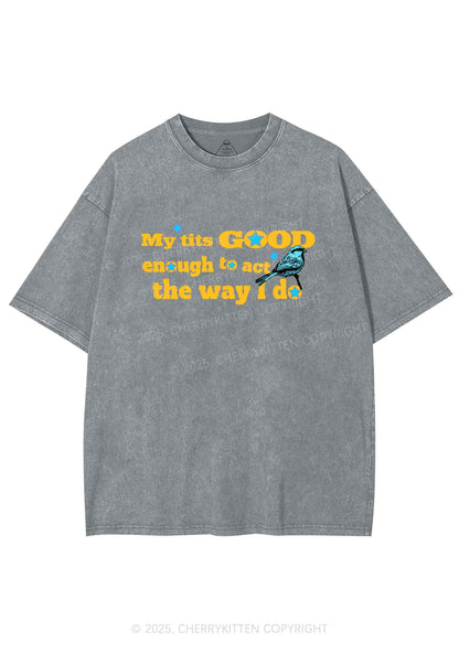 Good To Act Way Y2K Shirts Washed Tee Cherrykitten