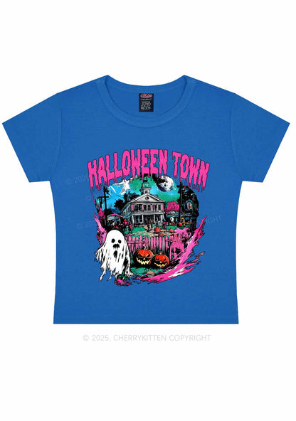 Halloween Ghost Town Y2K Baby Tee Cherrykitten