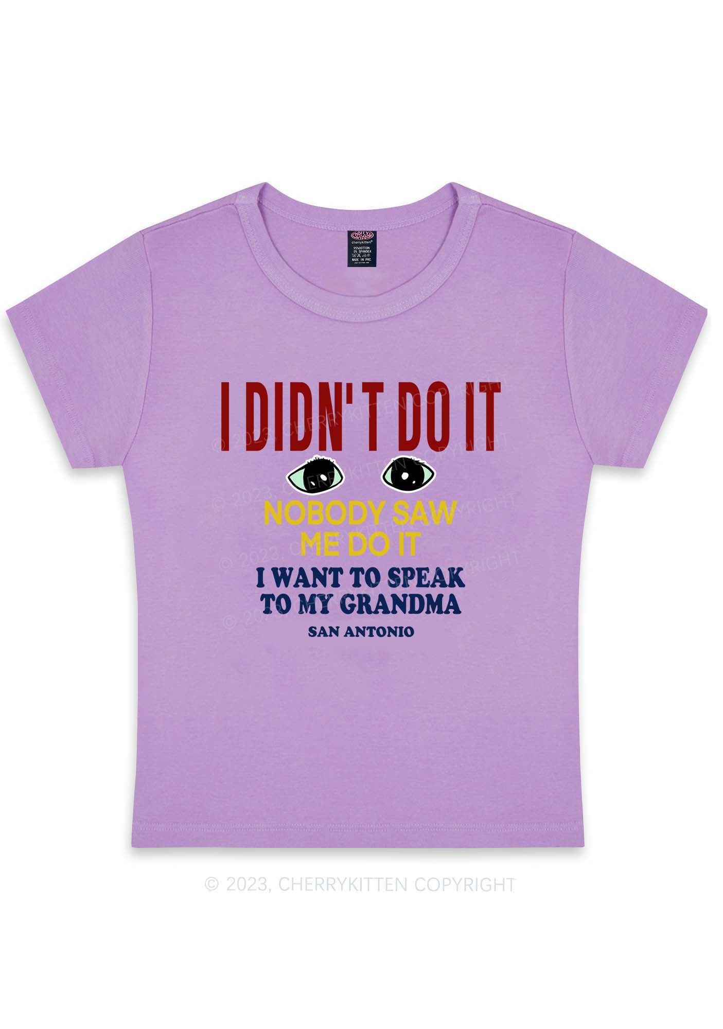 Curvy I Didn't Do It Y2K Baby Tee Cherrykitten