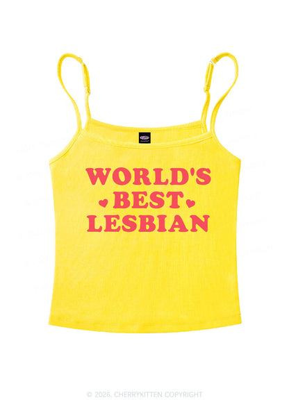 Worlds Best Lesbian Pride Y2K Spaghetti Strap Cami Cherrykitten