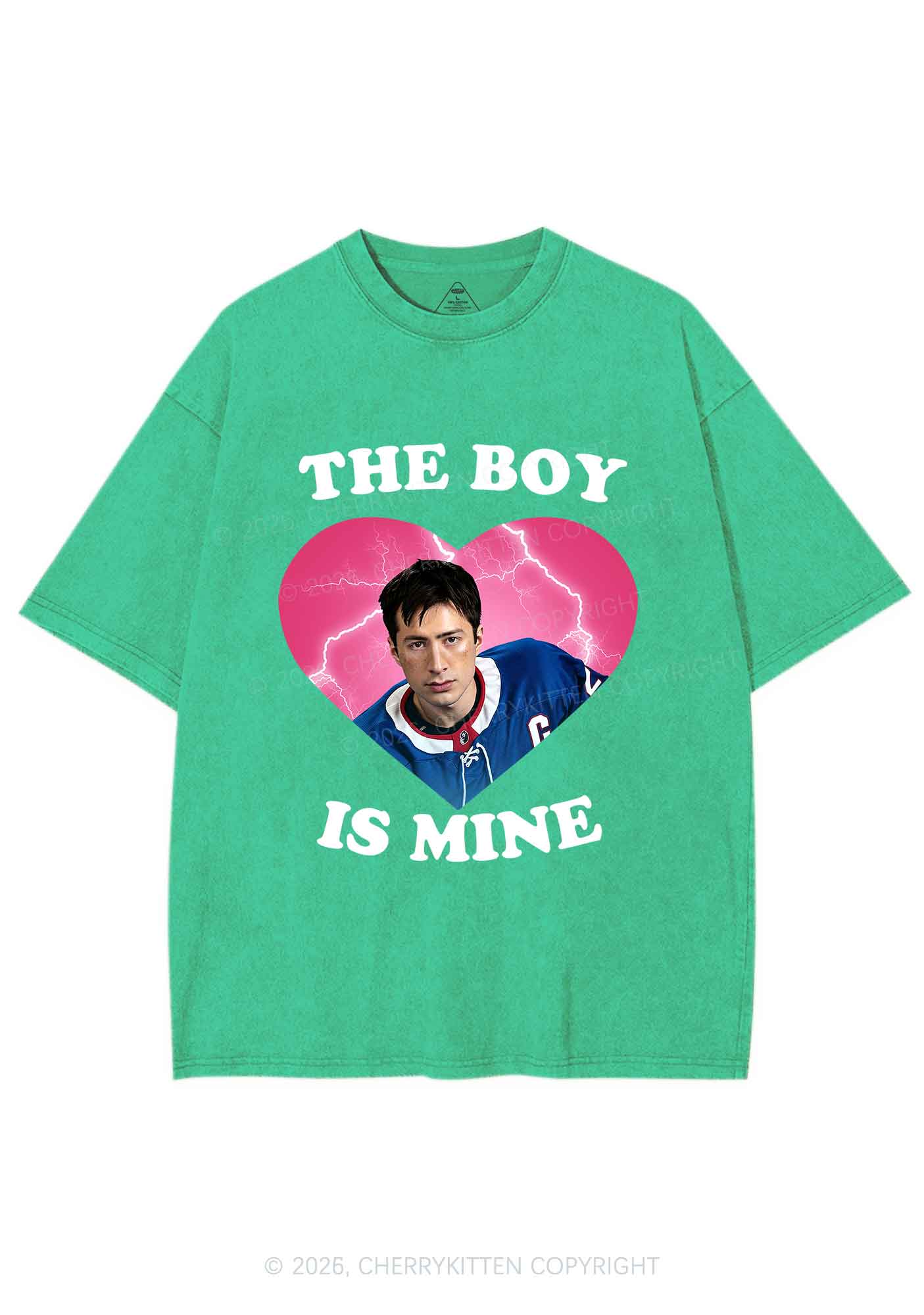 The Boy Is Mine HR Y2K Shirts Washed Tee Cherrykitten