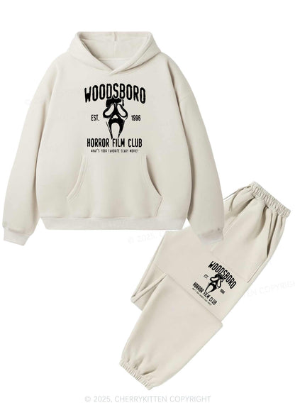 Halloween Horror Film Club Y2K Fleece Hoodie Set Cherrykitten