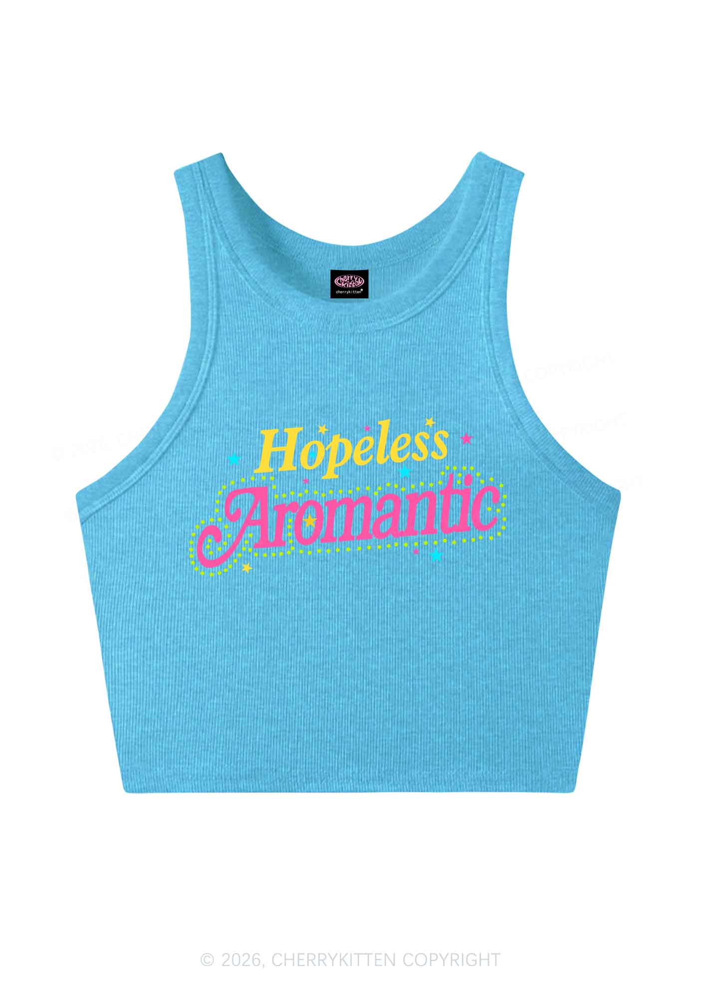 Hopeless Aromantic Pride Y2K Crop Tank Top Cherrykitten