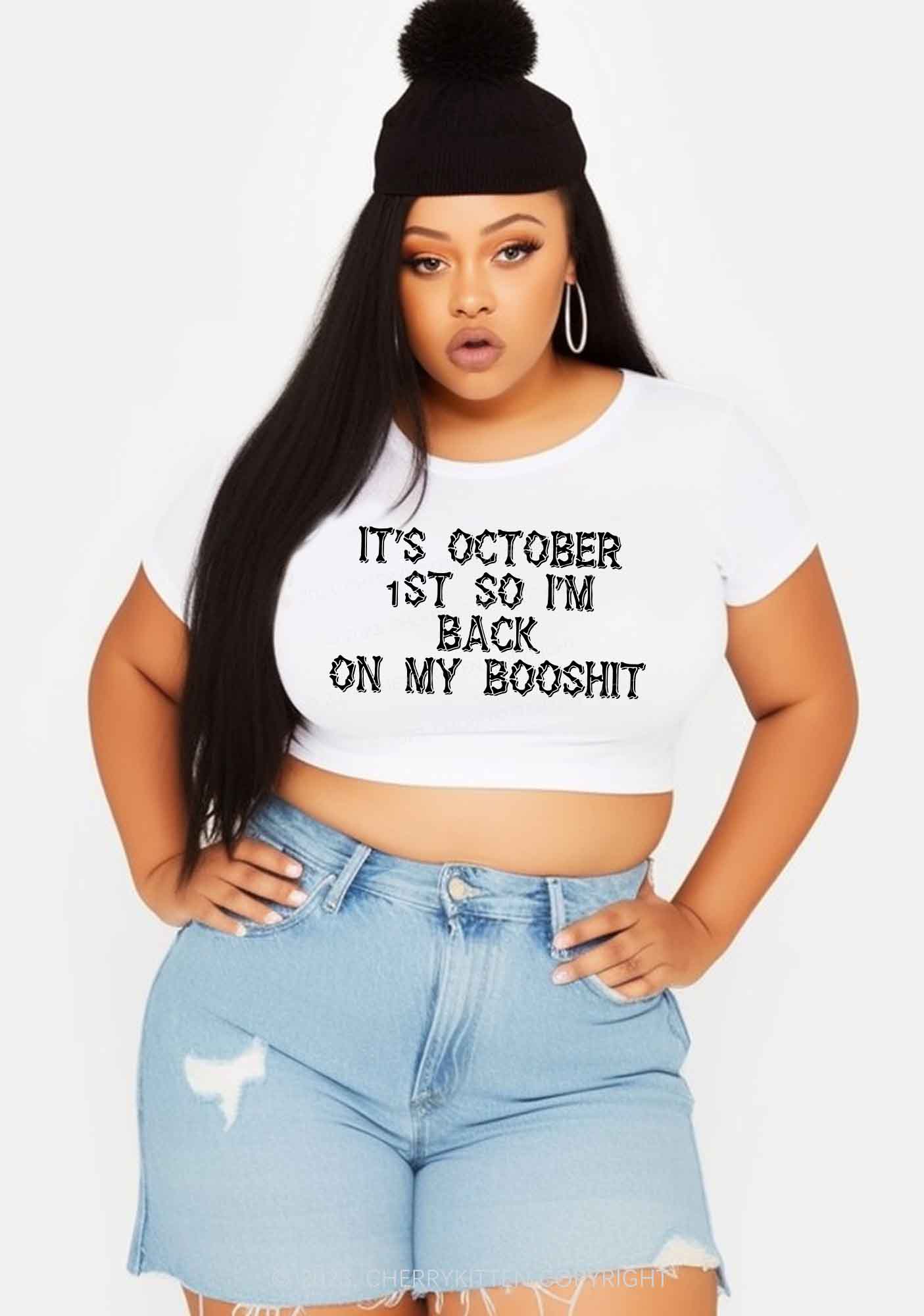 It's October 1st So I'm Back Halloween Baby Tee Cherrykitten