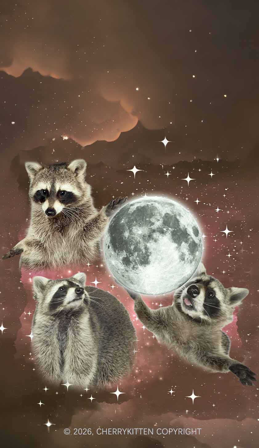 Raccoon Moon Y2K Phone Case Cherrykitten