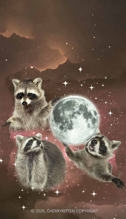 Raccoon Moon Y2K Phone Case Cherrykitten
