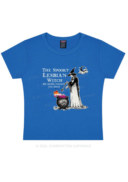 The Spooky Lesbian Witch Y2K Baby Tee Cherrykitten