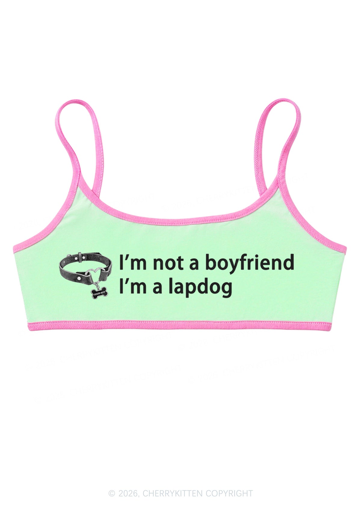 Im Not A BF Im A Lapdog Y2K Super Crop Cami Cherrykitten