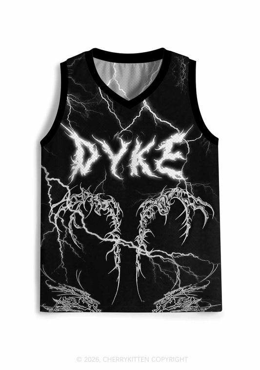 Black Gothic Dyke Pride Y2K Sport Jersey Tank Cherrykitten