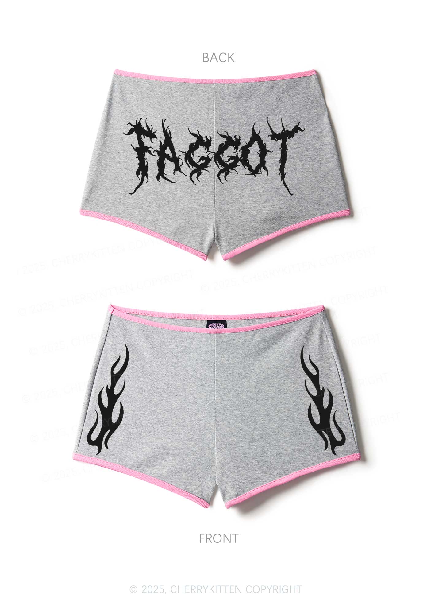 Punk Faggot Pride Y2K Booty Shorts Cherrykitten