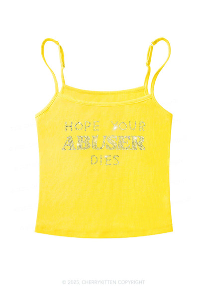 Rhinestone Abuser Dies Y2K Spaghetti Strap Cami Cherrykitten
