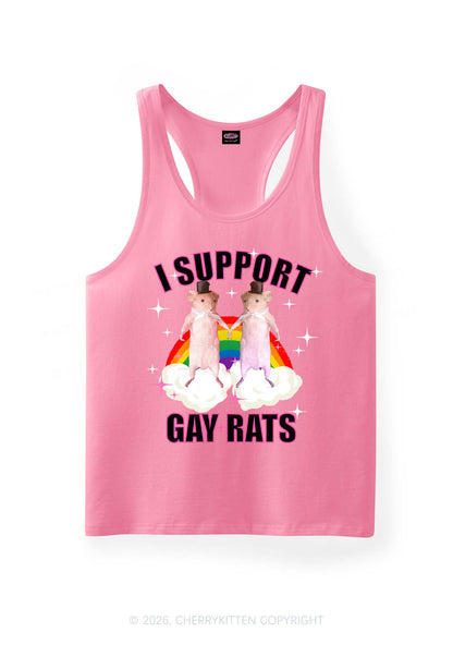 Support Gay Rats Pride Y2K Men Racerback Tank Top Cherrykitten