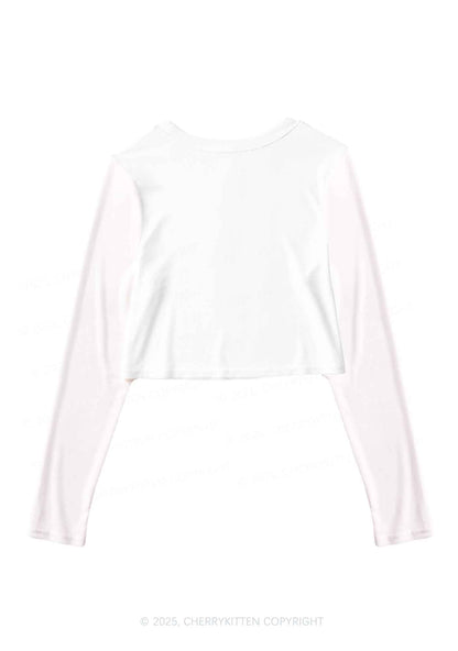 Rainbow Lily Pride Y2K Mesh Long Sleeve Crop Top Cherrykitten