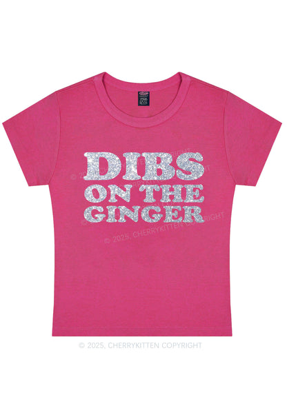 Glitter Dibs On The Ginger St Patricks Y2K Baby Tee Cherrykitten