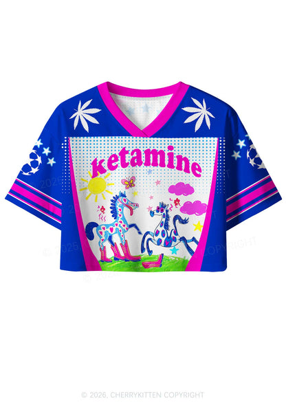 Heart Spotted Pony Y2K Crop Sport Jersey Shirts Cherrykitten